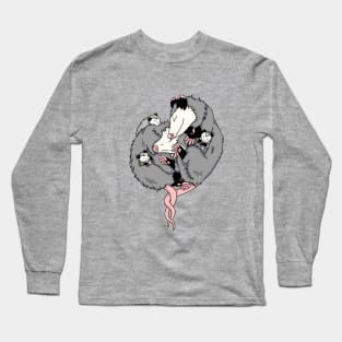 Sleeping opossum family Long Sleeve T-Shirt